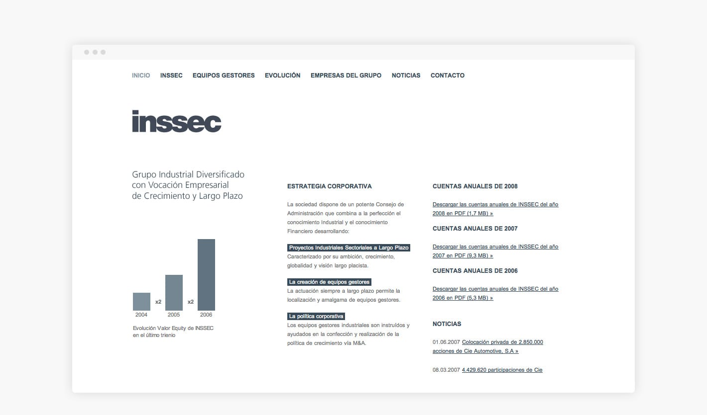 Inssec Página Web y Branding